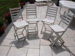 4 witte klapstoeltjes voor camping of mobilhome, Ophalen, Gebruikt, Campingstoel