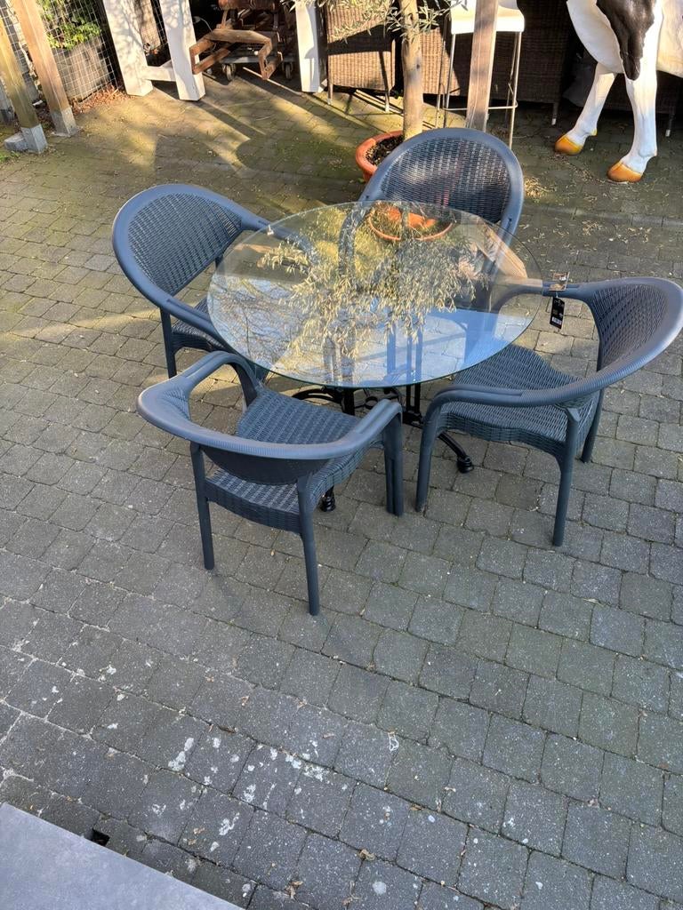 Table et  chaises pour intérieur ou extérieur, Maison & Meubles, Tables | Tables à manger, Comme neuf, 100 à 150 cm, 50 à 100 cm