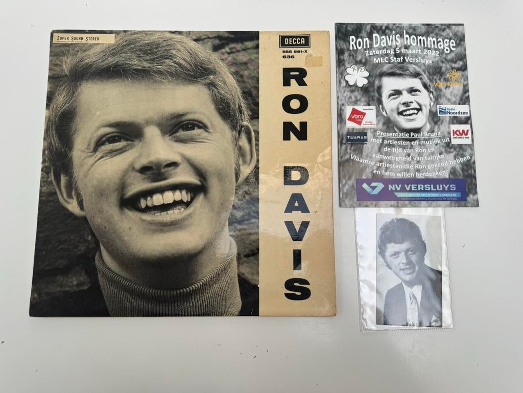 Ron Davis : LP/vinyl - flyer - bidprentje, Verzamelen, Muziek, Artiesten en Beroemdheden, Gebruikt, Cd of Plaat, Ophalen