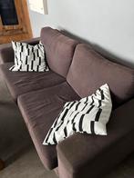 Tweezit en driezit in bruin stof., Ophalen, Gebruikt, Bruin