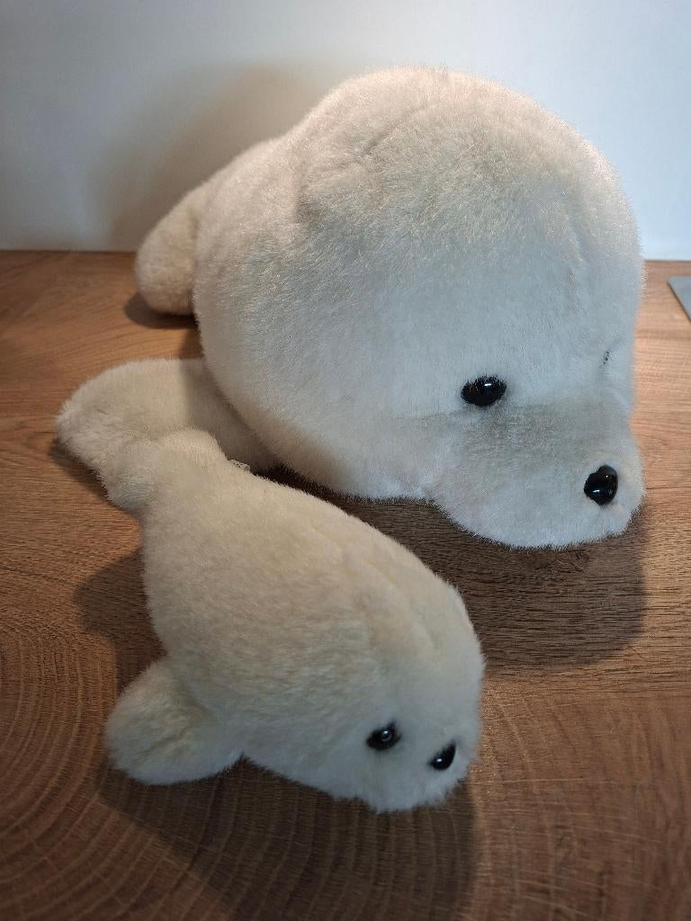 Knuffels mama en baby zeehond, Kinderen en Baby's, Speelgoed | Knuffels en Pluche, Ophalen of Verzenden, Zo goed als nieuw, Overige typen