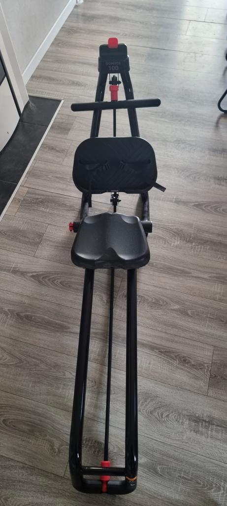 Compacte Domyos 100 Roeitrainer - Inklapbaar, Sport en Fitness, Fitnessapparatuur, Zo goed als nieuw, Roeitrainer, Armen, Benen