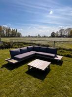 Tuinlounge met kussens en bijzettafel, Tuin en Terras, Tuinsets en Loungesets, Ophalen, 5 zitplaatsen, Gebruikt, Bijzettafel