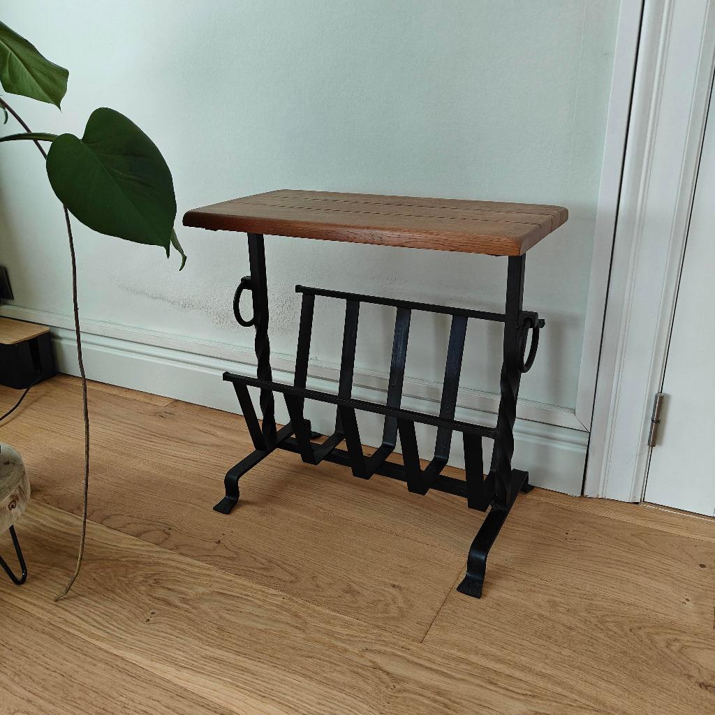 Porte-revues en fer forgé et bois, Maison & Meubles, Accessoires pour la Maison | Porte-journaux & Porte-revues, Enlèvement, Comme neuf