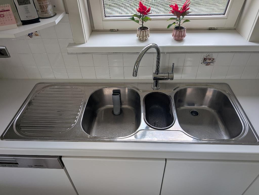 Gootsteen/Spoelbak Franke en Mengkraan Grohe Minta Chroom, Maison & Meubles, Cuisine | Éléments de cuisine, Utilisé, 100 à 150 cm