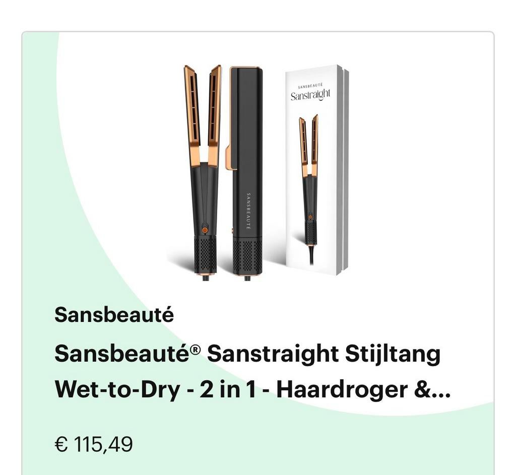 Sansbeauté  Stijltang Wet-to-Dry - 2 in 1 -   -, Collections, Stylos, Neuf, Autres marques, Avec boîte, Avec publicité, Enlèvement ou Envoi