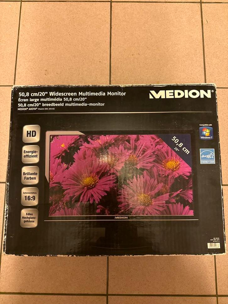 Medion 20 inch HD monitor, Informatique & Logiciels, Alimentations internes, Comme neuf, Enlèvement