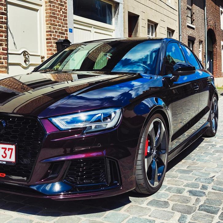 Audi RS3 DAZA sedan (individual), Auto's, Audi, Particulier, RS3, Benzine, Euro 6, Berline, 4 deurs, Automaat, Rood, Zwart, Leder