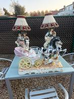 Porseleinen paarden met koets en lampen, Antiek en Kunst, Ophalen