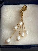 Vergulde hanger met parel, Ophalen of Verzenden, Zo goed als nieuw, Goud, Met parel