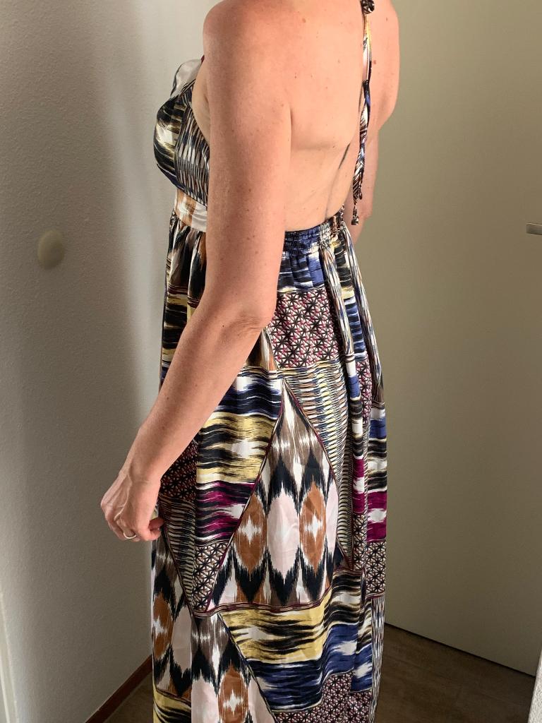 Robe haltertop, robe longue d'été en satin, H&M, Enlèvement ou Envoi, Autres couleurs, Taille 36 (S)