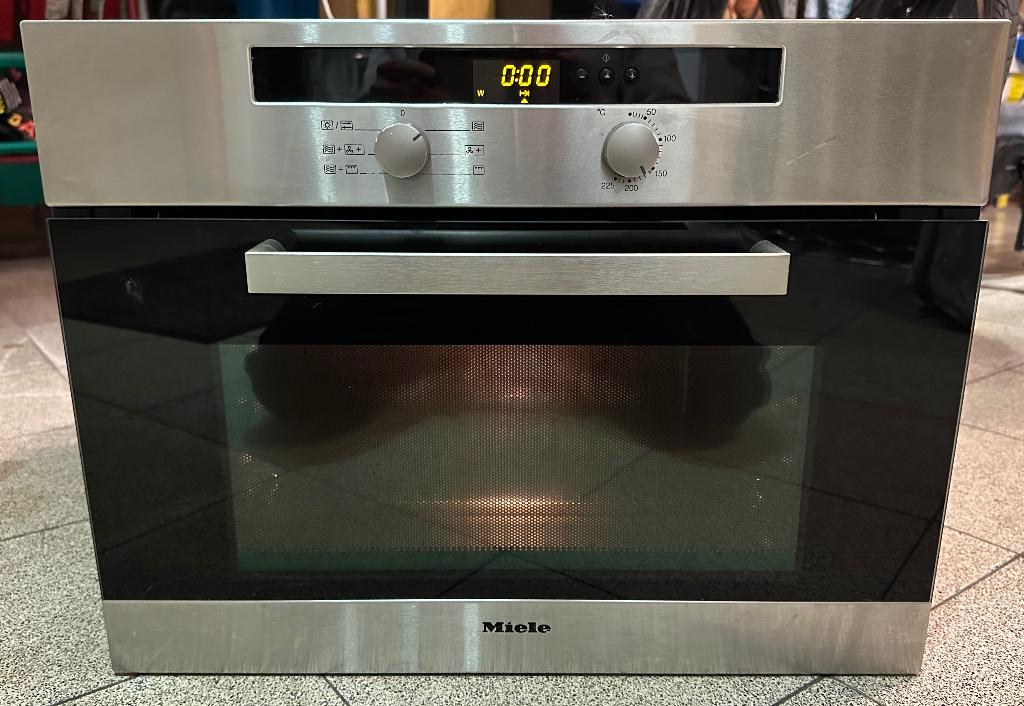 Miele H4020BM inbouw combi-oven (45cm hoog), Gebruikt, Oven, Inbouw, 45 tot 60 cm