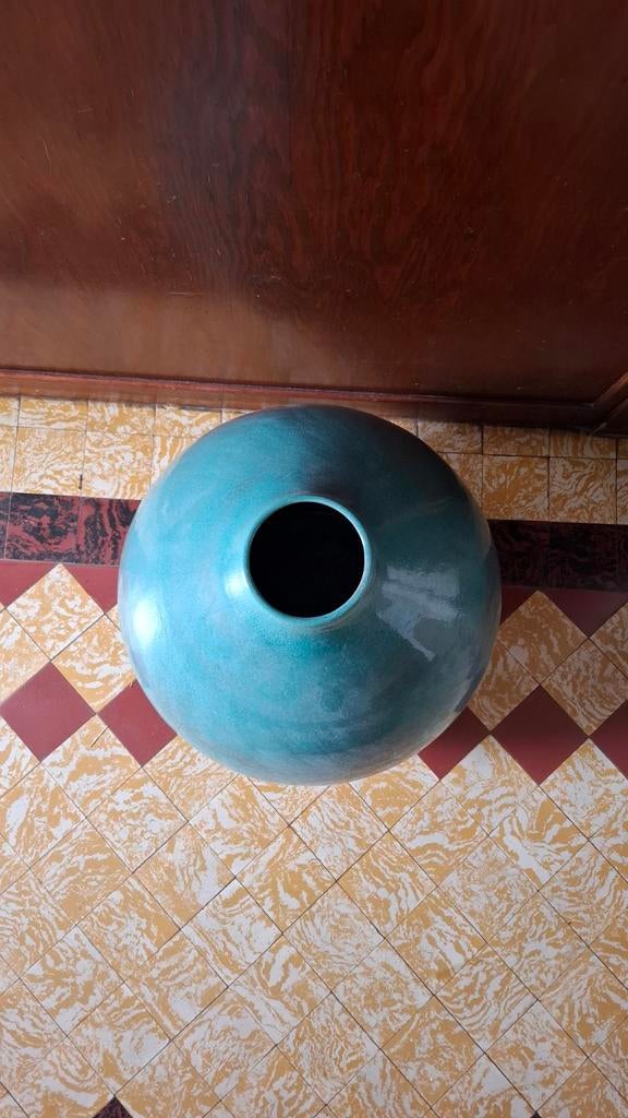 Grote, turquoise vaas, Ophalen