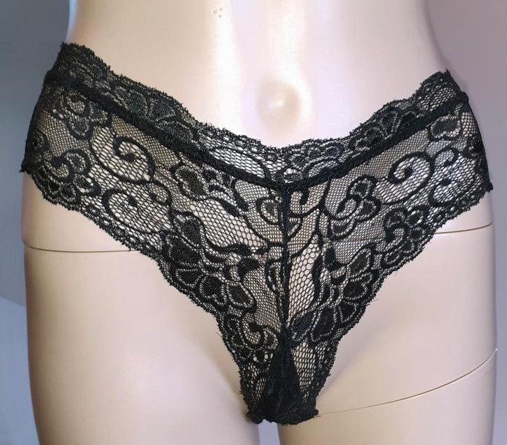 slip zwart kant met mooie achterkant Hunkemoller S, Kleding | Dames, Ondergoed en Lingerie, Slip, Zwart, Ophalen of Verzenden