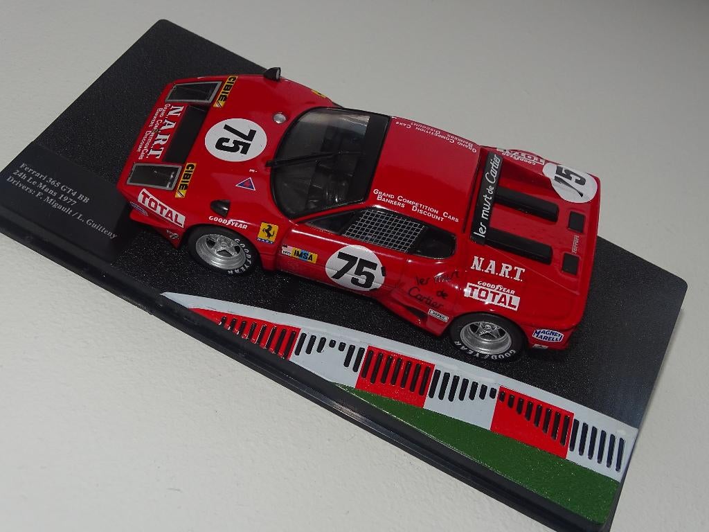 Ferrari 365 GT4 Le Mans 1977 - Presse 1/43, Ophalen of Verzenden, Zo goed als nieuw, Auto, Overige merken