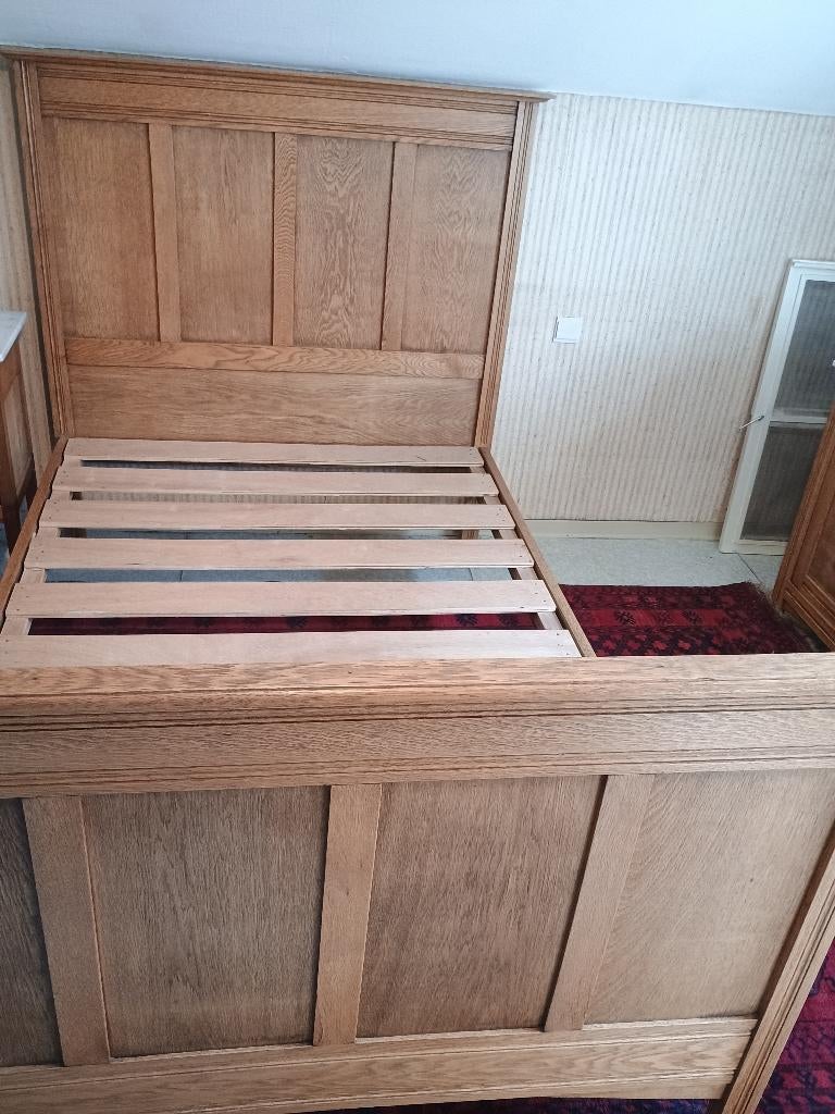 Slaapkamer (4-delig set) in volle eik, Huis en Inrichting, Ophalen, Zo goed als nieuw, Twijfelaar, Vlaams