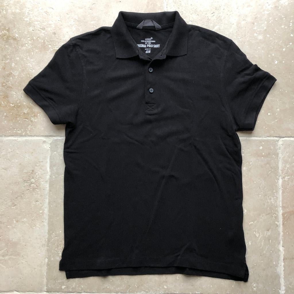 Zwart poloshirt van H&M, Kleding | Heren, Polo's, Ophalen, Zo goed als nieuw, Zwart