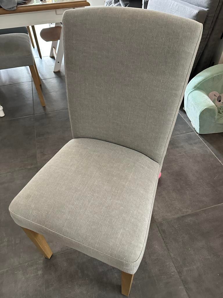 Lot de 4 chaises gris et bois, Maison & Meubles, Gris, Comme neuf, Enlèvement, Quatre