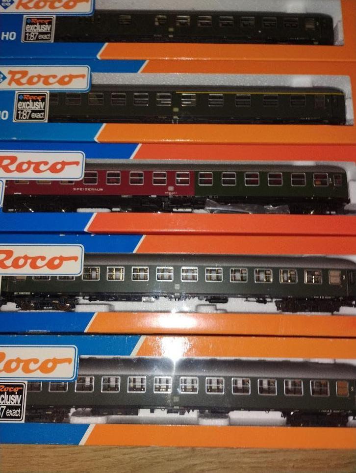 Ensemble Roco H0 5 voitures DB UIC-X D-Züg epoque III, Hobby & Loisirs créatifs, Trains miniatures | HO, Comme neuf, Wagon, Roco