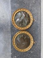 Médallions en bronze albert 1er   et Elisabeth, Timbres & Monnaies, Enlèvement, Bronze