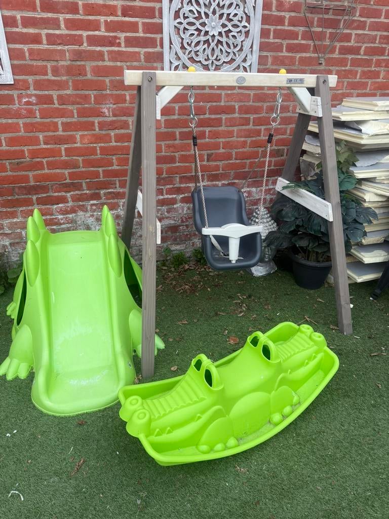 Balançoire, toboggan et balançoire, Enlèvement, Utilisé, Balançoire