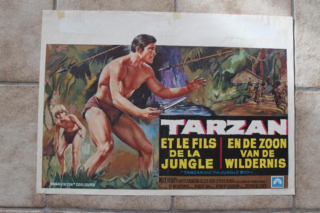 filmaffiche Tarzan And The Jungle Boy 1968 filmposter, Rechthoekig Liggend, Ophalen of Verzenden, Zo goed als nieuw, A1 t/m A3