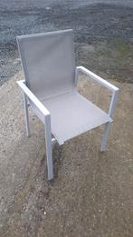 terrastafel met 10 stoelen in allu en gehard glasblad, Table à dinner, Aluminium, Utilisé, Enlèvement