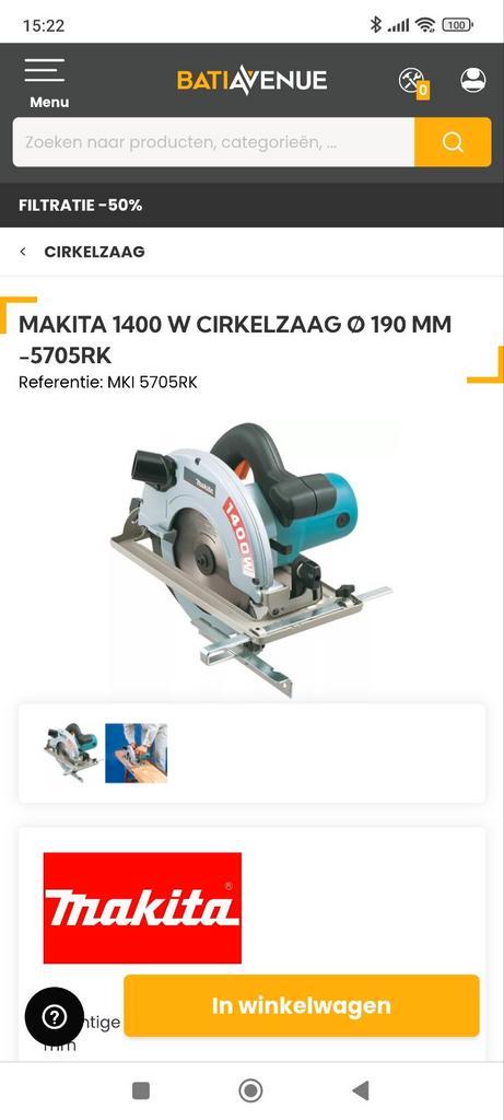 Makita zaagmachine/ afkortzaag. In originele makita opbergbo, Doe-het-zelf en Bouw, Gereedschap | Overige machines, Zo goed als nieuw