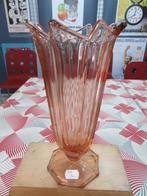 Boheemse Art Deco vaas van gegoten persglas, Ophalen of Verzenden