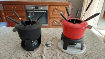 fonduestel 2x     6p = 12p  gietijzer beschikbaar voor biedingen