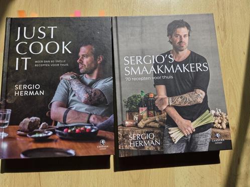 Just Cook it + Sergio's Smaakmakers (Sergio Herman) 25€/stuk, Boeken, Kookboeken, Zo goed als nieuw, Voorgerechten en Soepen, Hoofdgerechten
