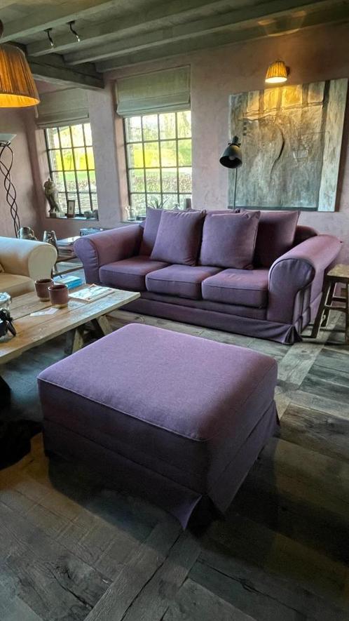 sofa + poef + 5 grote kussens zo goed als nieuw !!, Huis en Inrichting, Zetels | Voetbanken en poefs, Zo goed als nieuw, 125 cm of meer