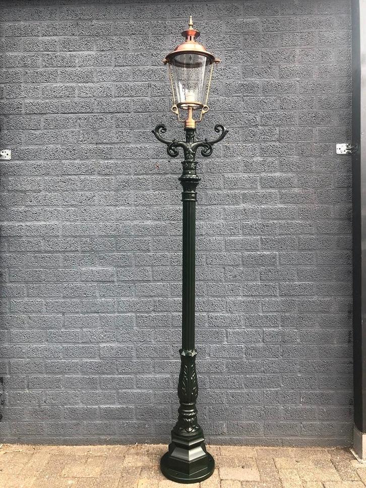 Buitenlamp, lantaarn met keramische fitting en glas, Antiek en Kunst, Antiek | Verlichting, Ophalen of Verzenden