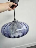 Retro paarse plafondlamp in glas, Ophalen, Gebruikt, Glas, Retro