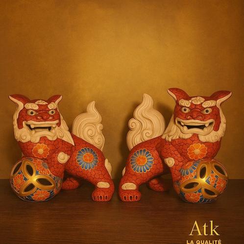 Paar Japanse beschermleeuwen, Antiek en Kunst, Antiek | Woonaccessoires, Ophalen of Verzenden