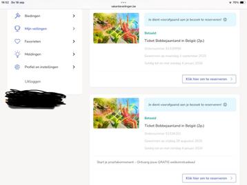 4 tickets voor Bobbejaanland geldig tot 4 januari 2026 beschikbaar voor biedingen