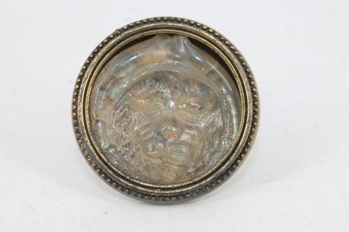 Romeinse glaspasta met katachtige kop, Antiek en Kunst, Antiek | Glaswerk en Kristal, Ophalen of Verzenden