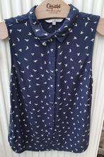 Blauwe blouse met vogeltjes maat 38 van C&A, Maat 38/40 (M), Blauw, Ophalen of Verzenden, Gedragen