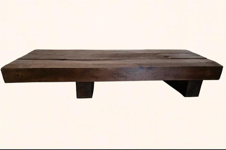 Massieve landelijke salontafel van oud hout, Doe-het-zelf en Bouw, Buizen en Afvoer, Ophalen