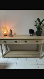 Massief eiken side tafel, Huis en Inrichting, Tafels | Sidetables, Ophalen, 100 tot 150 cm, Eikenhout, Zo goed als nieuw