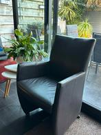 Vier lederen stoelen, Huis en Inrichting, Stoelen, Ophalen, Gebruikt, Bruin, Leer