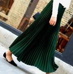 Elegante prachtige plooirok rok blauw, groen of zwart, Kleding | Dames, Rokken, Zwart, Nieuw, Ophalen of Verzenden, Onder de knie
