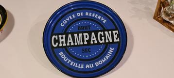 champagne brut / sec Emaille plateau bierplateau, Verzamelen, Ophalen of Verzenden