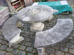 Beton tuintafel met banken, Tuin en Terras, Tuintafels, Ophalen, Gebruikt, Rond