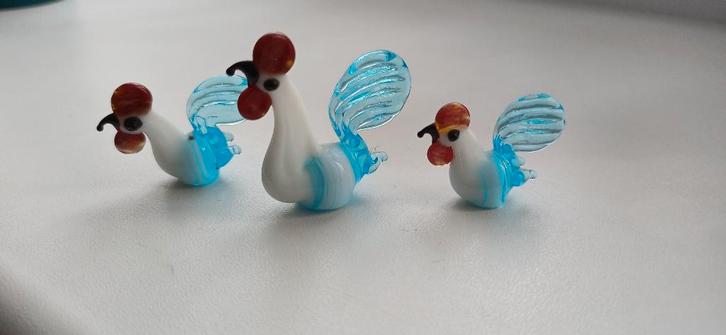 Decoratie kippen in glas, Collections, Statues & Figurines, Comme neuf, Enlèvement