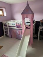 houten bed met glijbaan, Huis en Inrichting, Slaapkamer | Bedden, Ophalen, 90 cm, Eenpersoons, Zo goed als nieuw