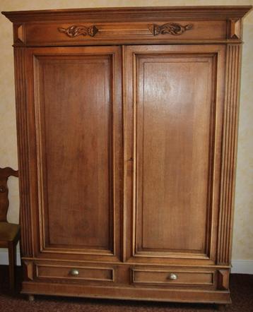 garde-robes 2 portes en bois, Avec tiroir(s), 150 à 200 cm, Enlèvement, Utilisé