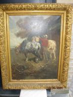 Henry Schouten Het optuigen van Brabantse trekpaarden., Antiek en Kunst, Kunst | Schilderijen | Klassiek, Ophalen