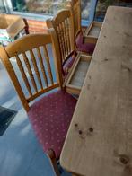 Grenen tafel + 6 stoelen, Huis en Inrichting, Ophalen, Gebruikt