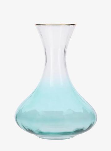 Blauw gekleurde karaf met gouden rand van Sissy-Boy beschikbaar voor biedingen